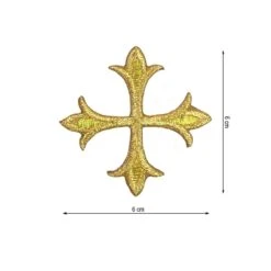 Aplicación Bordada Termoadhesiva Cruz 6x6cm. Oro