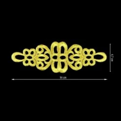 Aplicación Bordada Termoadhesiva Dorada Filigrana. 14x4,7cm