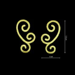 Aplicación Bordada Termoadhesiva Dorada. Pareja De 4x7,5cm