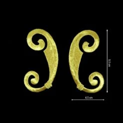 Aplicación Bordada Termoadhesiva Dorada. Pareja De 4,5x9,5cm