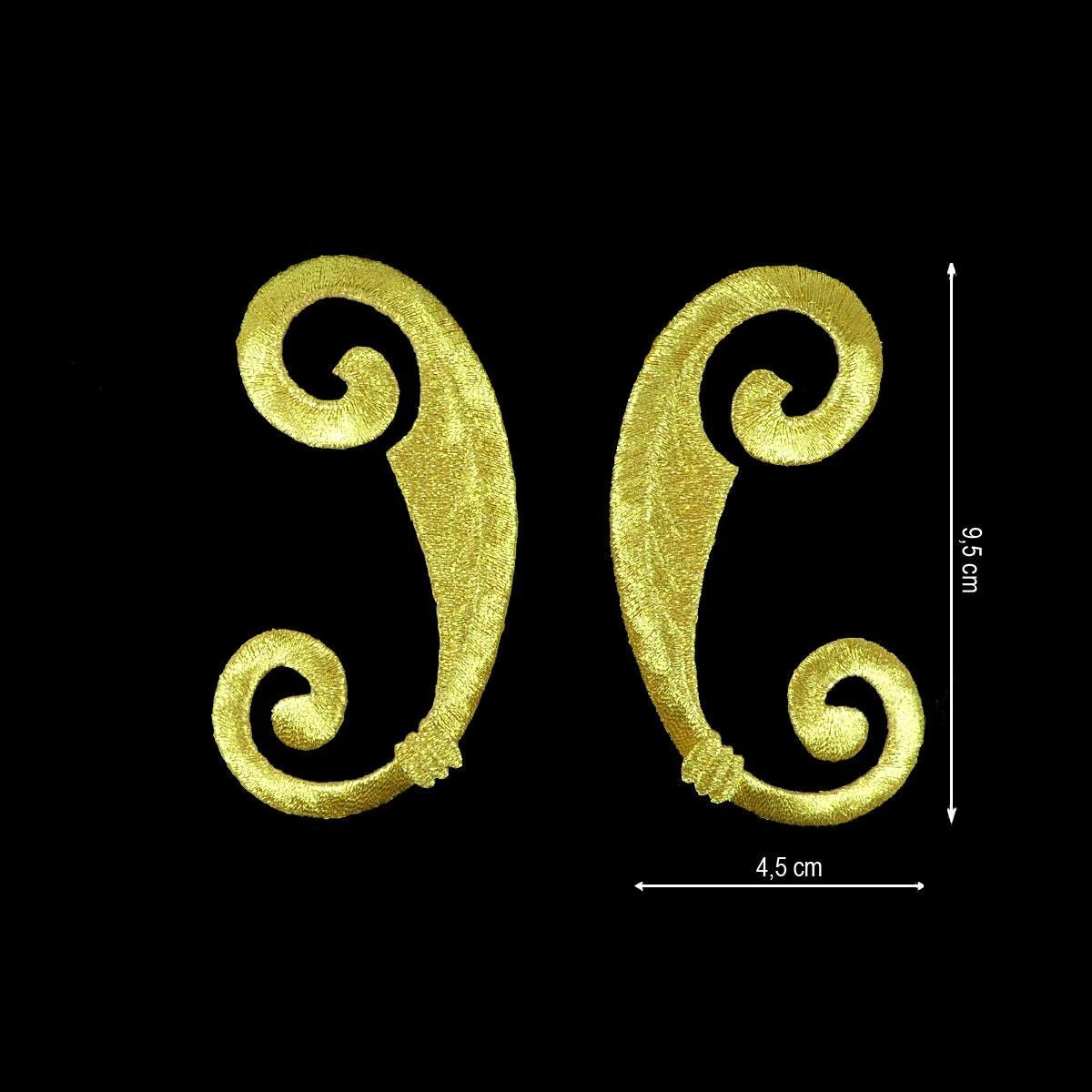 Aplicación Bordada Termoadhesiva Dorada. Pareja De 4,5x9,5cm 3 Aplicación Bordada Termoadhesiva Dorada. Pareja De 4,5x9,5cm