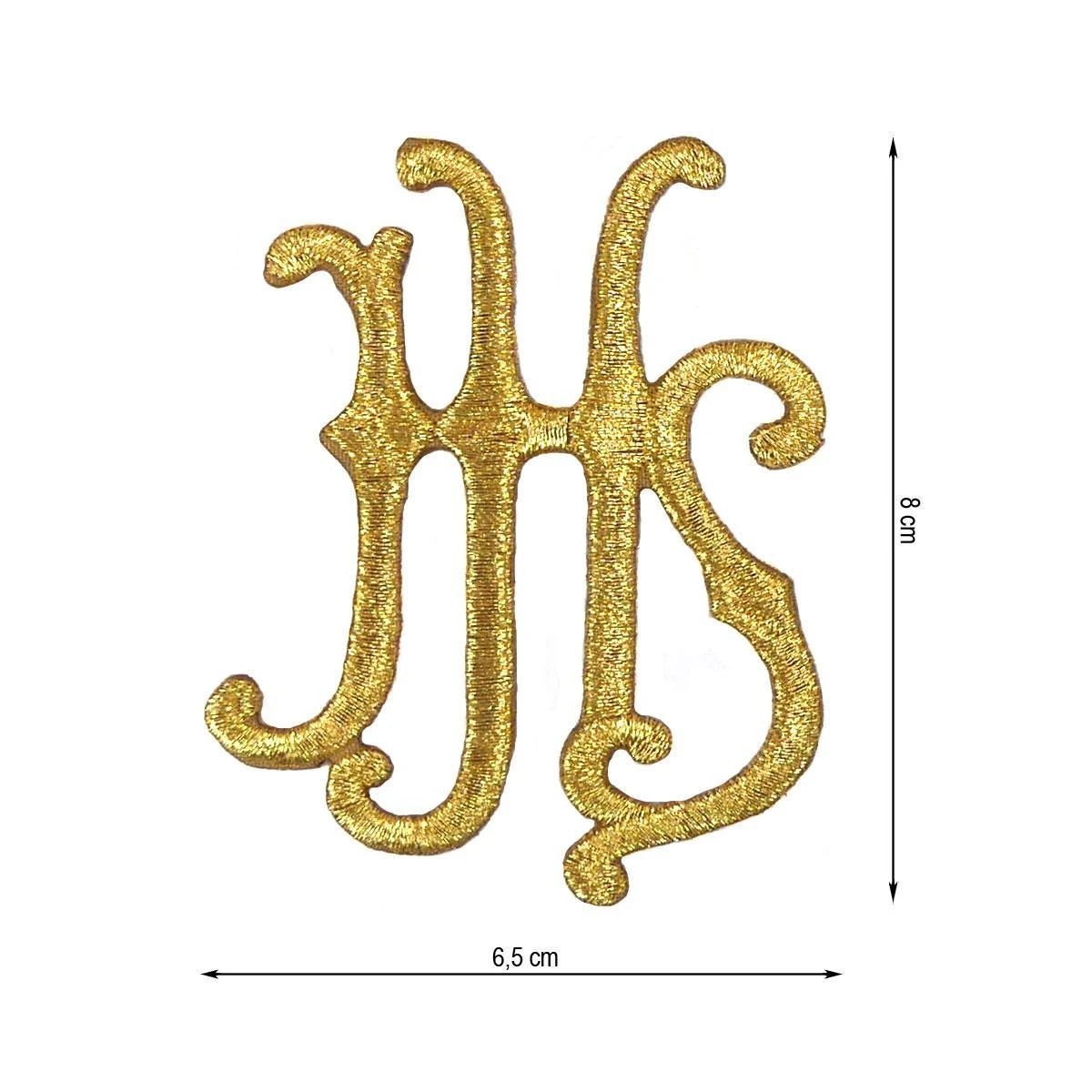 Aplicación Bordada Termoadhesiva JHS 6,5x8cm. Oro 3 Aplicación Bordada Termoadhesiva JHS 6,5x8cm. Oro