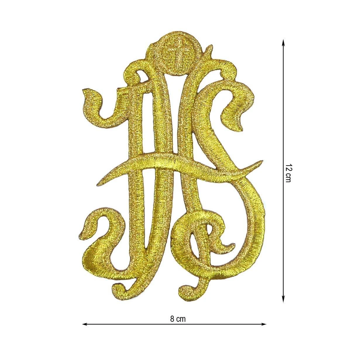 Aplicación Bordada Termoadhesiva JHS 8x12cm. Oro 3 Aplicación Bordada Termoadhesiva JHS 8x12cm. Oro