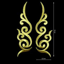 Aplicación Bordada Termoadhesiva Pareja 5,5x19cm. Plata Y Oro