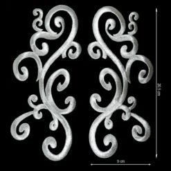 Aplicación Bordada Termoadhesiva Pareja 9x20,5cm. Oro Y Plata