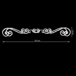 Aplicación Bordada Termoadhesiva Plateada 18,5x1,2cm. Cenefa