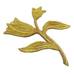 Aplicación Bordada Termoadhesiva Tulipán 6x8cm. Oro -Merceria Botton aplicacion bordada termoadhesiva tulipan 6x8cm oro 1