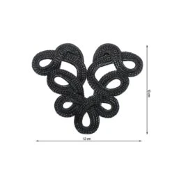 Aplicación Bordada Triángulo En Negro. 12cm X 10cm