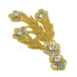 Aplicación Con Rocalla Dorada Y Lentejuela. 5,5cm X 10cm 5 Aplicación Con Rocalla Dorada Y Lentejuela. 5,5cm X 10cm -Merceria Botton aplicacion con rocalla dorada y lentejuela 55mm x 100mm2 1