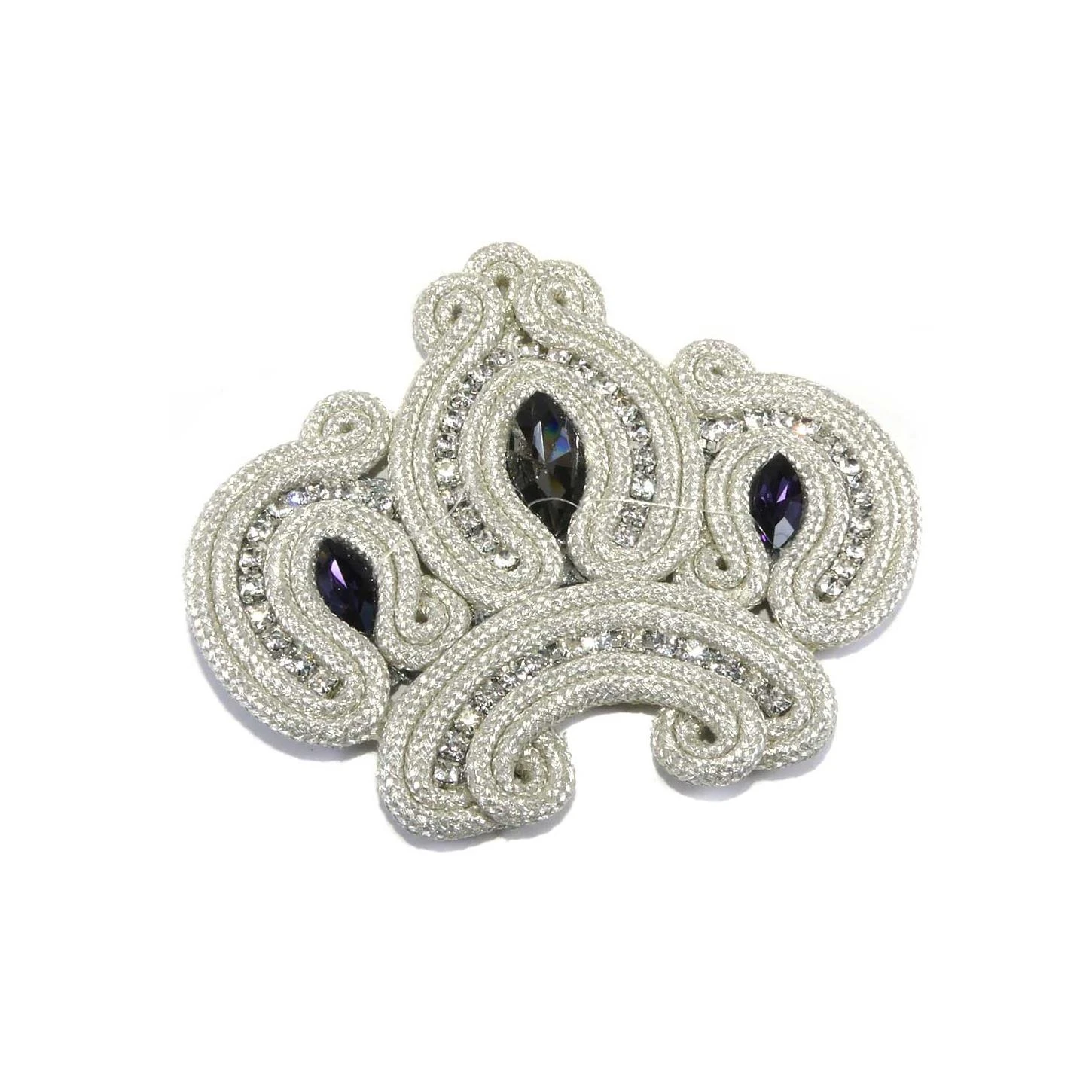 Aplicación Corona Cordón Plata Y Strass 4 Aplicación Corona Cordón Plata Y Strass - Imagen 2