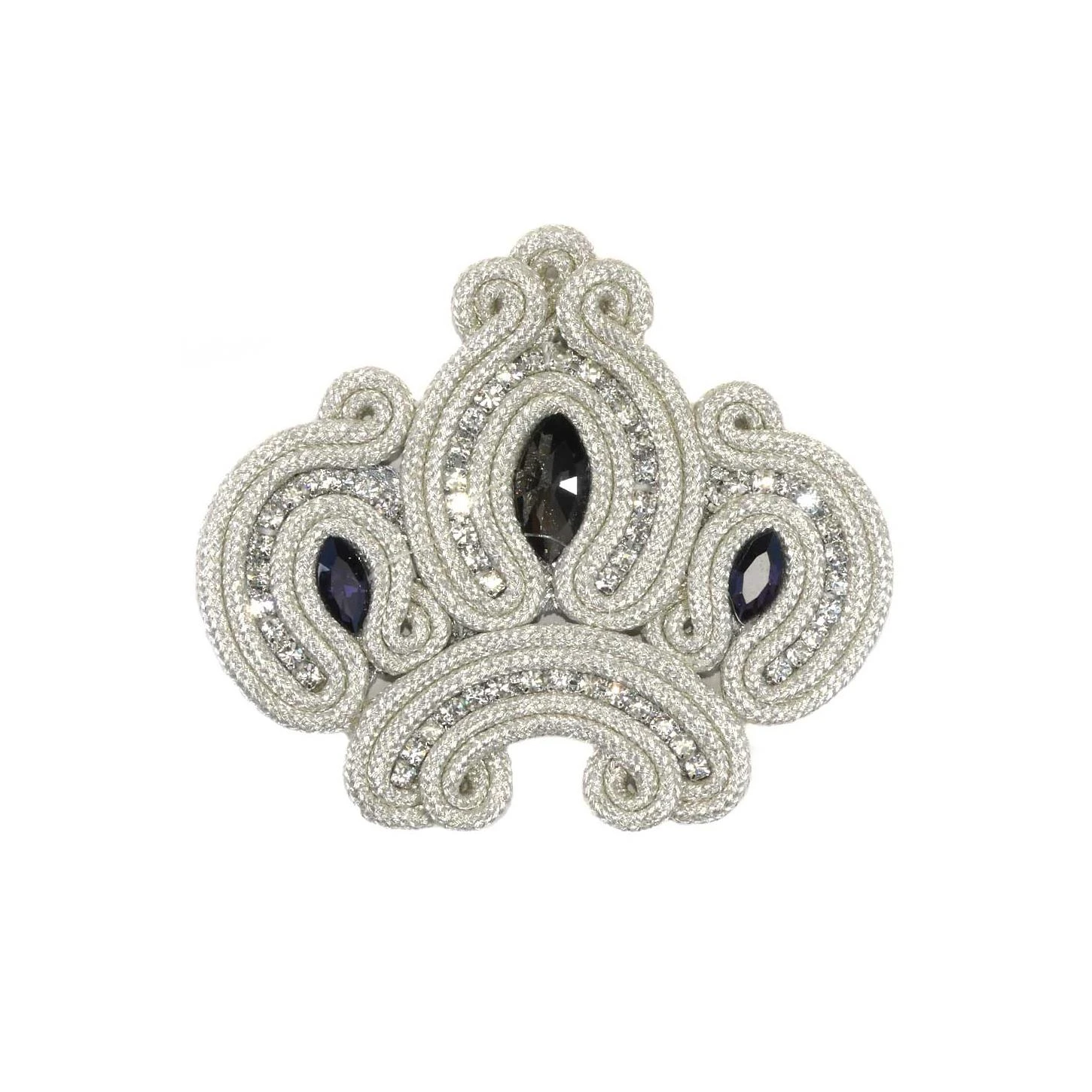 Aplicación Corona Cordón Plata Y Strass 3 Aplicación Corona Cordón Plata Y Strass