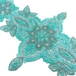 Aplicación De Rocalla Y Strass 37,5x13,5cm. Agua Marina 5 Aplicación De Rocalla Y Strass 37,5x13,5cm. Agua Marina -Merceria Botton aplicacion de rocalla y strass 375x135mm agua marina 1