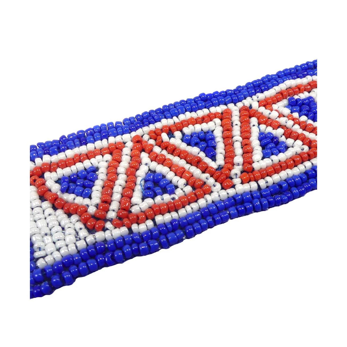 Aplicación étnica Con Rocalla 10,5x3,5cm. Blanco, Azul Y Rojo 4 Aplicación étnica Con Rocalla 10,5x3,5cm. Blanco, Azul Y Rojo - Imagen 2