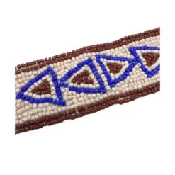 Aplicación étnica Con Rocalla 10,5x3,5cm. Marrón Y Azul -Merceria Botton aplicacion etnica con rocalla 105x35mm marron y azul 1