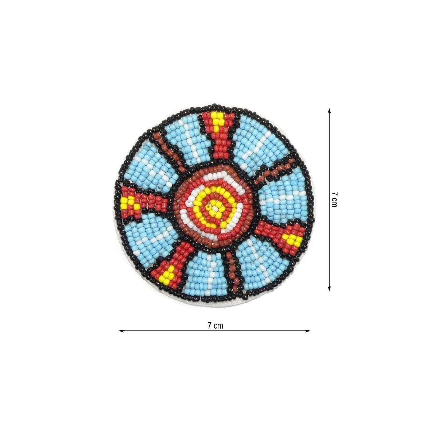 Aplicación étnica Con Rocalla Multicolor. 7cm 3 Aplicación étnica Con Rocalla Multicolor. 7cm