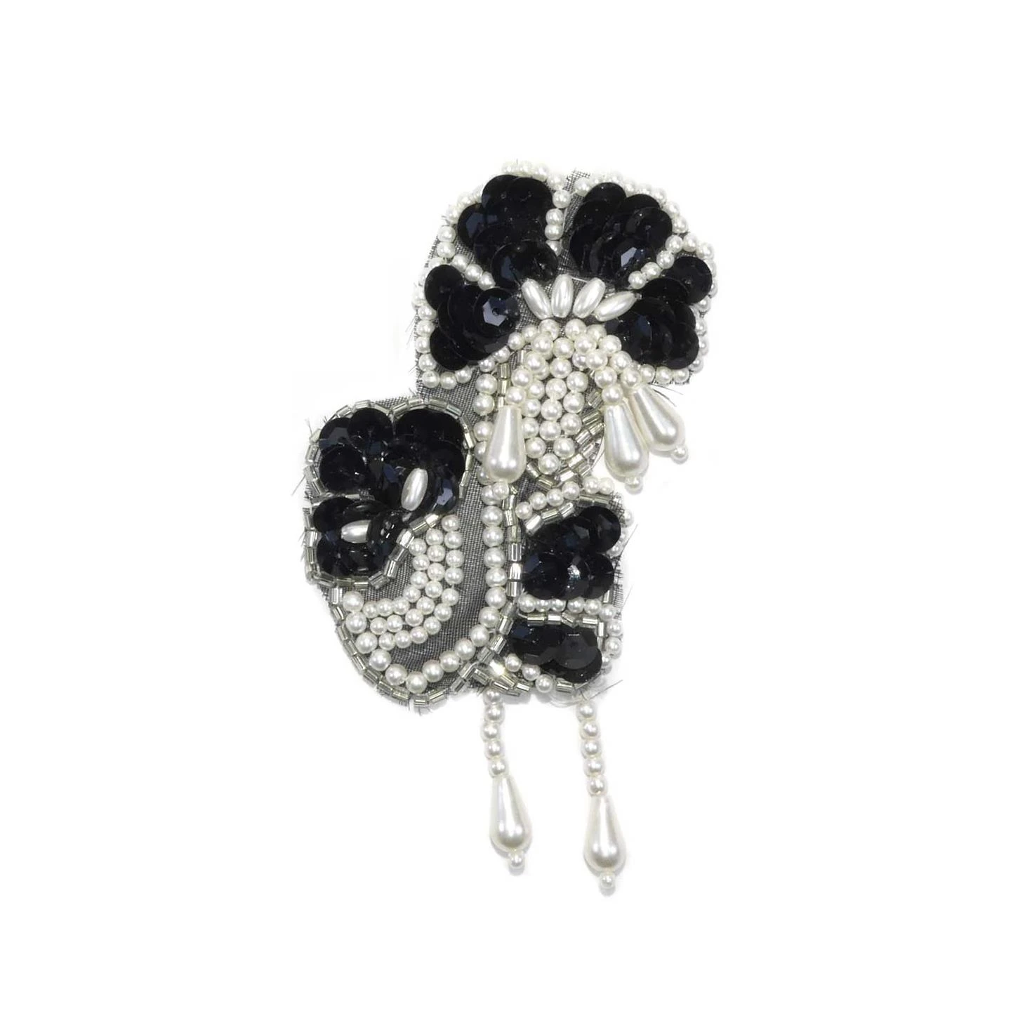 Aplicación Floral De Perlas Y Lentejuelas 3 Aplicación Floral De Perlas Y Lentejuelas