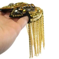 Aplicación Hombrera Metal Con Strass 7 Aplicación Hombrera Metal Con Strass -Merceria Botton aplicacion hombrera metal con strass varios colores 2