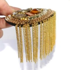 Aplicación Hombrera Ovalada Con Cadena Metalizada 7 Aplicación Hombrera Ovalada Con Cadena Metalizada -Merceria Botton aplicacion hombrera ovalada con cadena metalizada 2