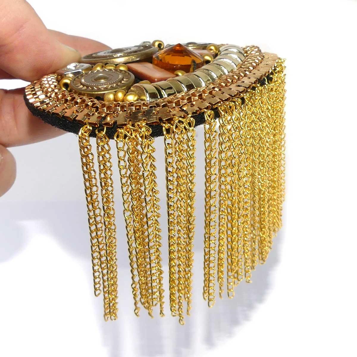 Aplicación Hombrera Ovalada Con Cadena Metalizada 5 Aplicación Hombrera Ovalada Con Cadena Metalizada - Imagen 3