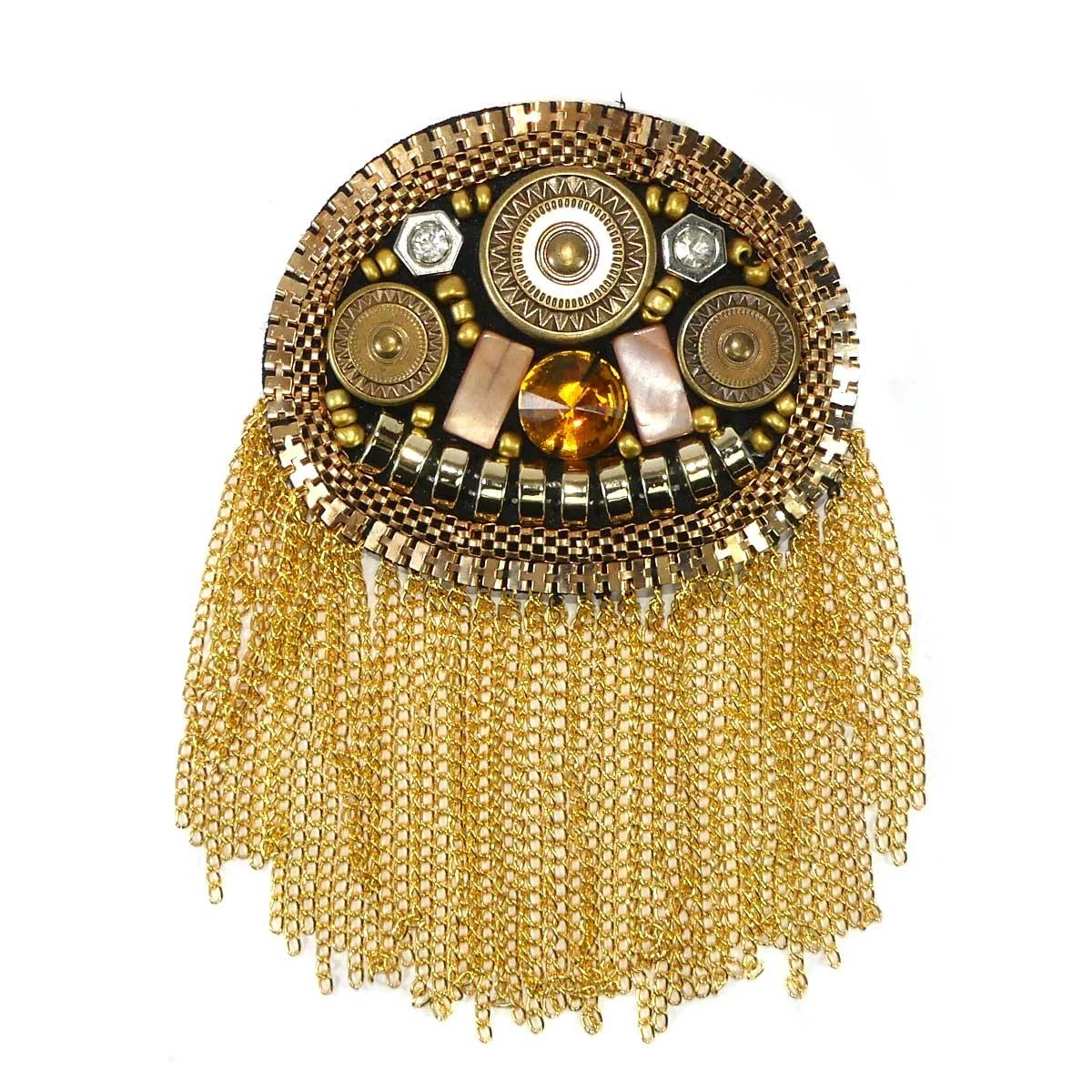 Aplicación Hombrera Ovalada Con Cadena Metalizada 3 Aplicación Hombrera Ovalada Con Cadena Metalizada