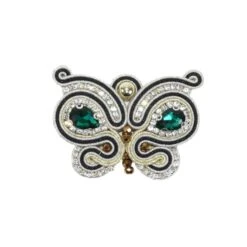 Aplicación Mariposa Cordón Metalizado Y Cristal