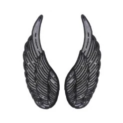 Aplicación Pareja De Alas En Negro Con Lentejuelas