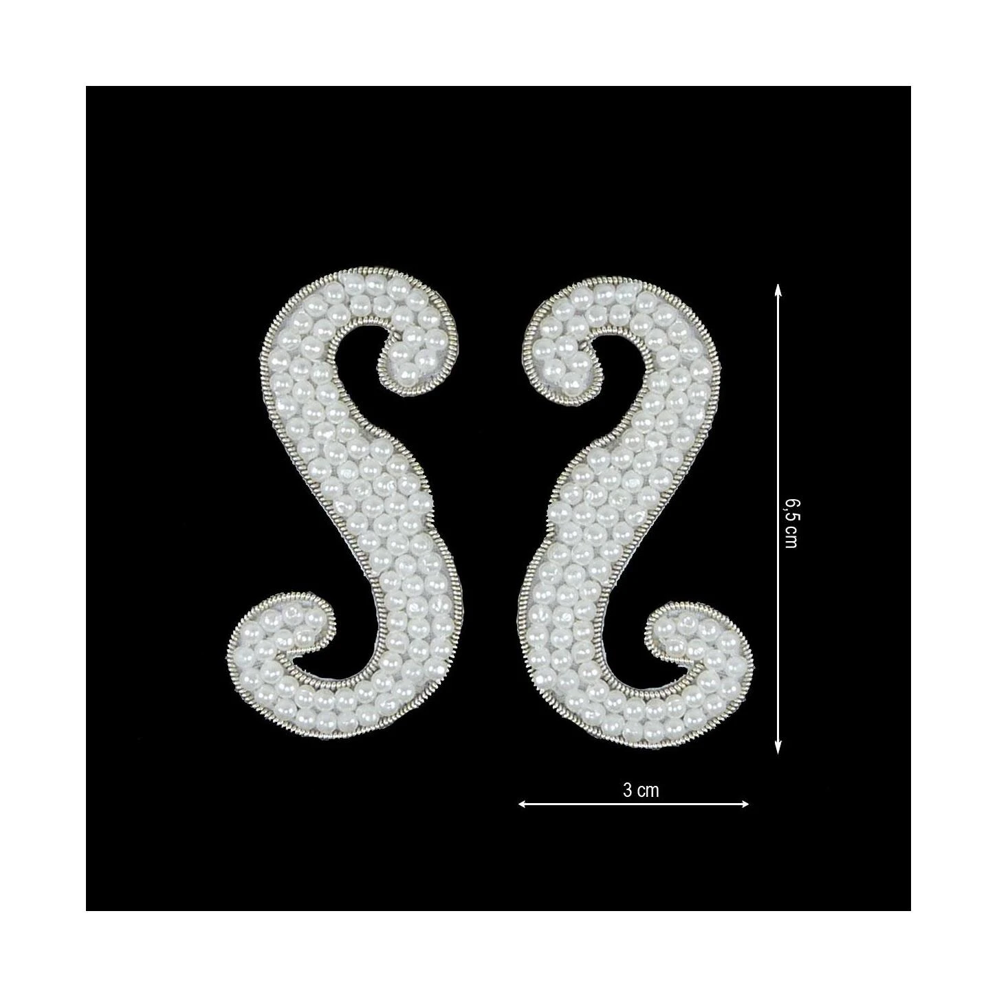 Aplicación Perlas Y Rocalla Plata. Pareja 3 Aplicación Perlas Y Rocalla Plata. Pareja