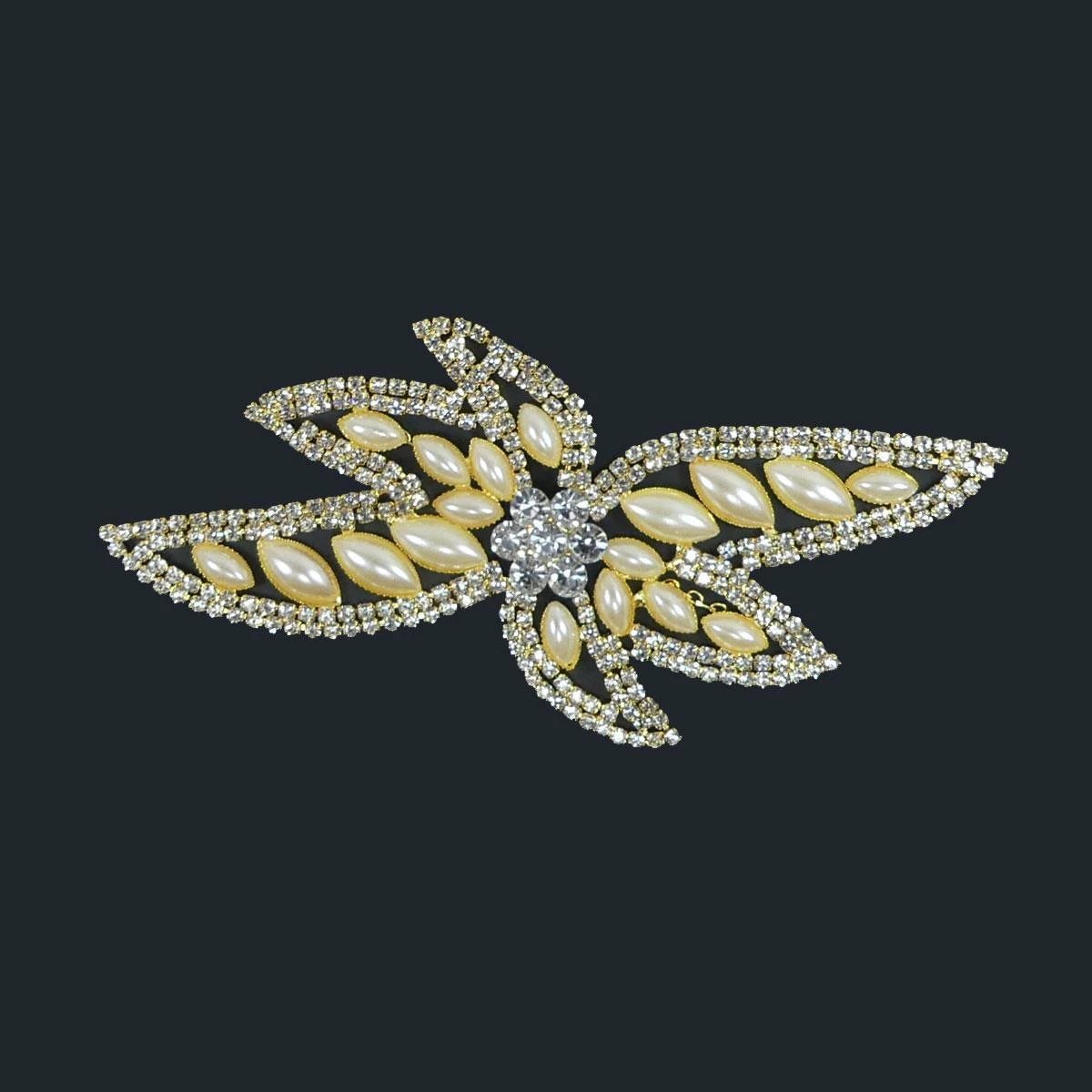 Aplicación De Strass Para Coser. 13cm X 6cm. Oro Y Plata 3 Aplicación De Strass Para Coser. 13cm X 6cm. Oro Y Plata