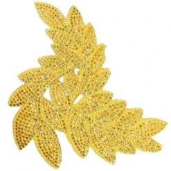 Aplicación De Strass Termoadhesiva Hojas. Amarillo