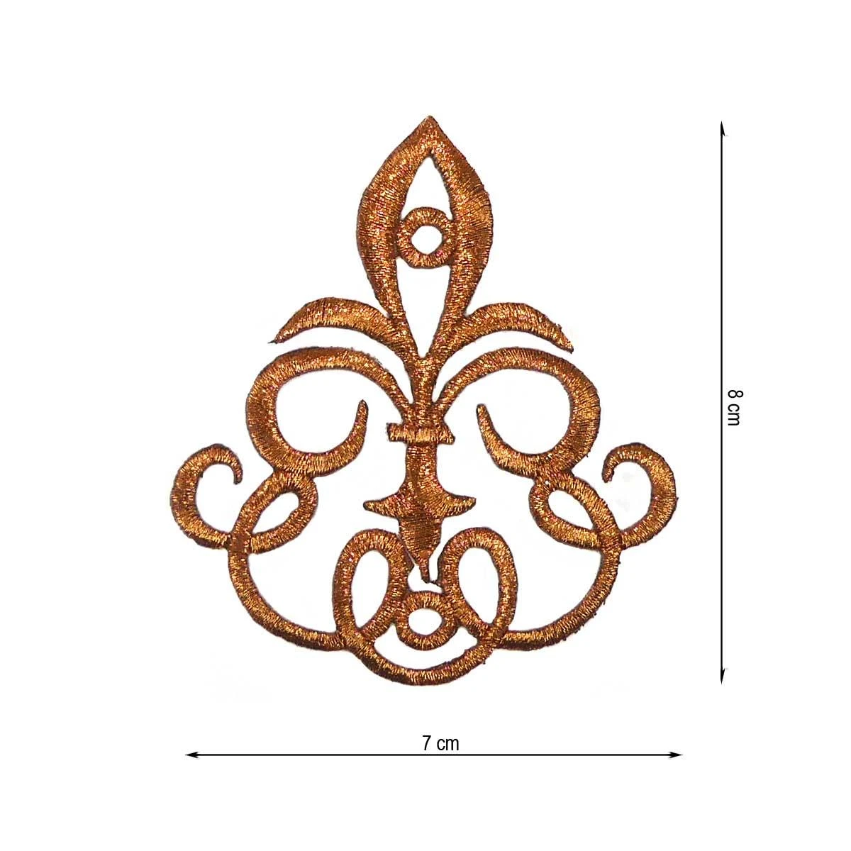 Aplicación Termo Bordada Cobre 7x8cm 3 Aplicación Termo Bordada Cobre 7x8cm