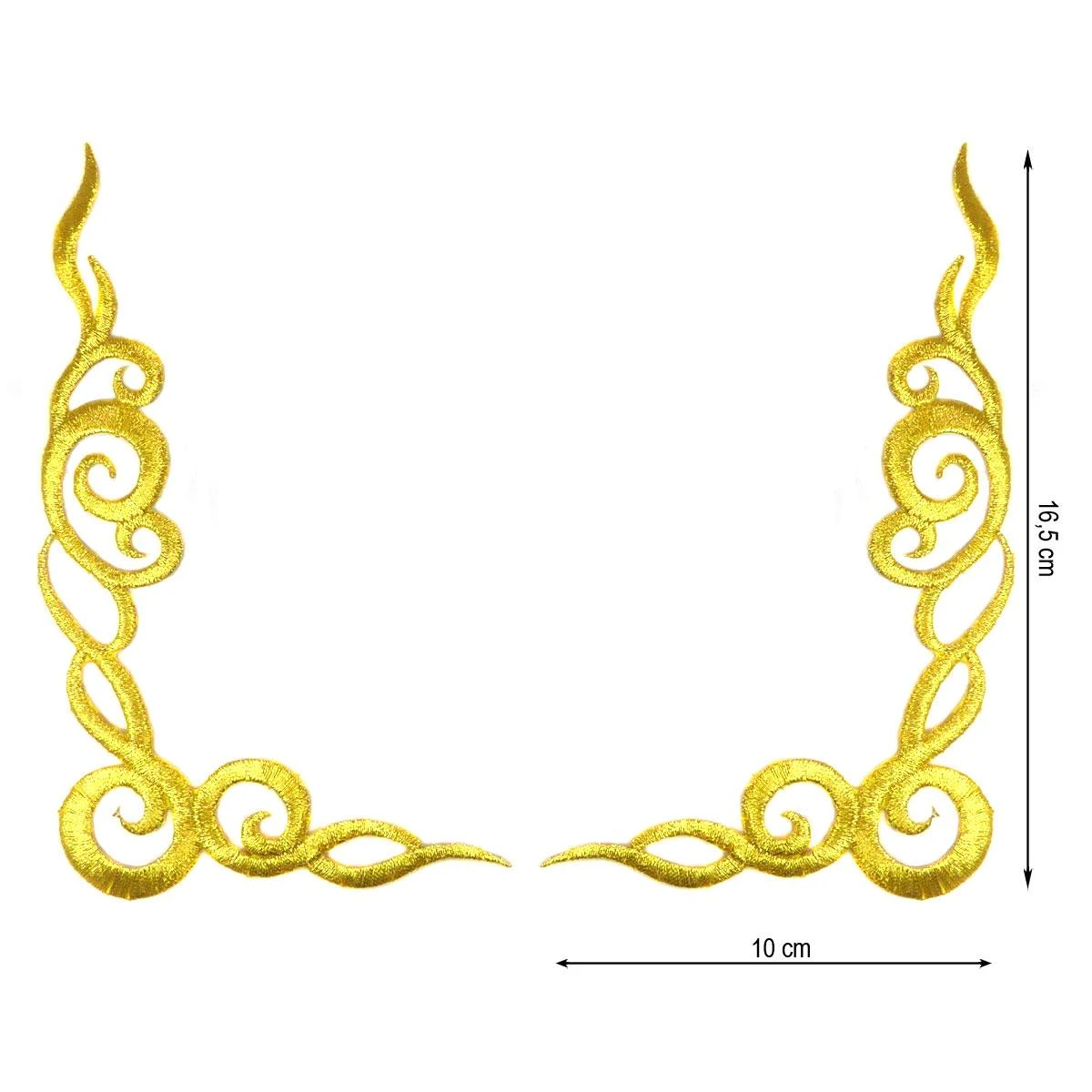 Aplicación Termo Bordada Dorada Esquinas. 10x16,5cm 3 Aplicación Termo Bordada Dorada Esquinas. 10x16,5cm
