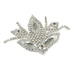 Aplicación Termo Flor Strass Y Cristal. Blanco Y Negro 5 Aplicación Termo Flor Strass Y Cristal. Blanco Y Negro -Merceria Botton aplicacion termo flor strass y cristal blanco y negro 1