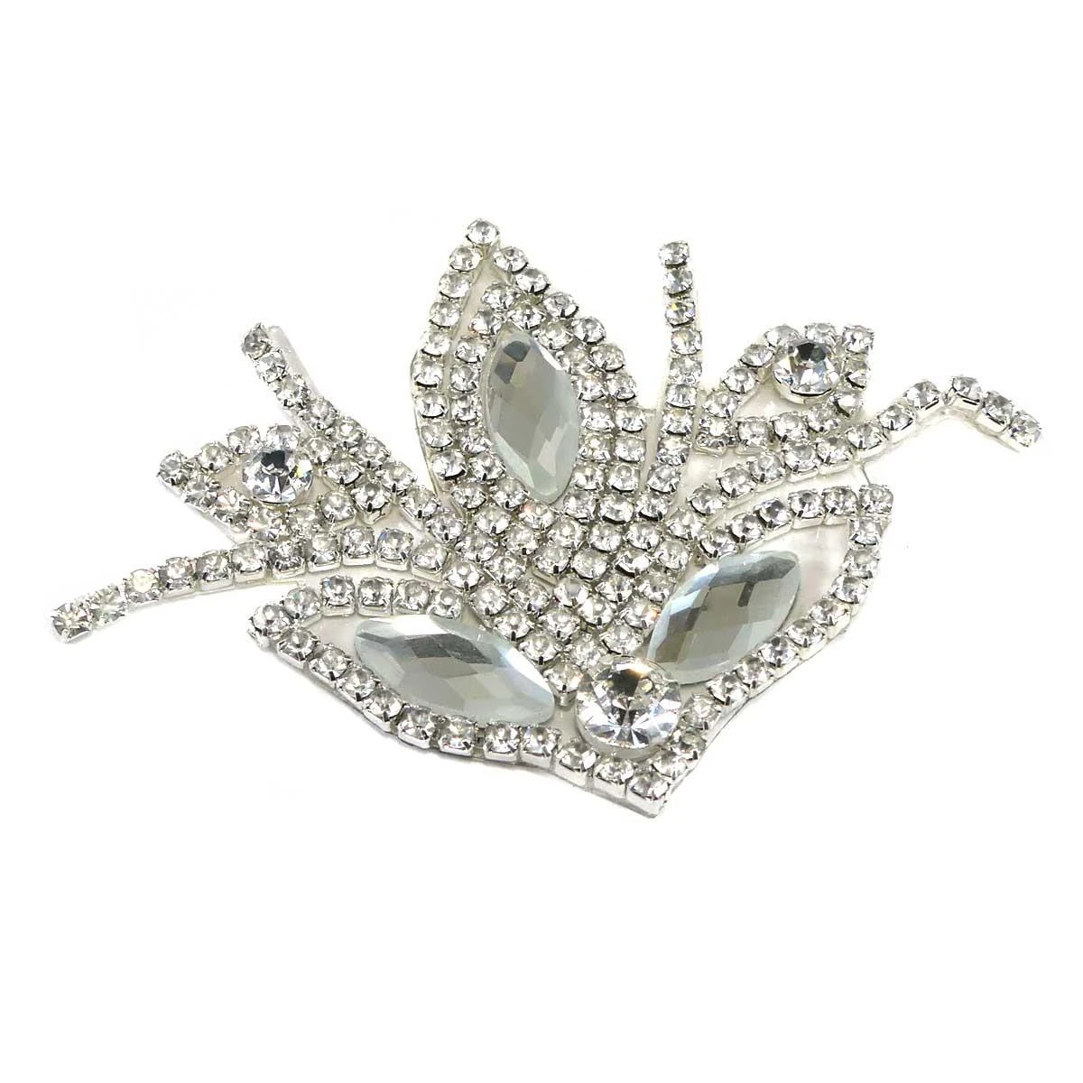 Aplicación Termo Flor Strass Y Cristal. Blanco Y Negro 4 Aplicación Termo Flor Strass Y Cristal. Blanco Y Negro - Imagen 2