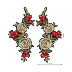 Aplicación Termo Pareja Flor Conjunto Rosas. 13x28cm
