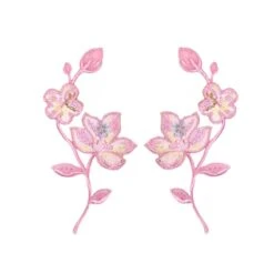 Aplicación Termo Pareja Flores Con Rocalla Rosa