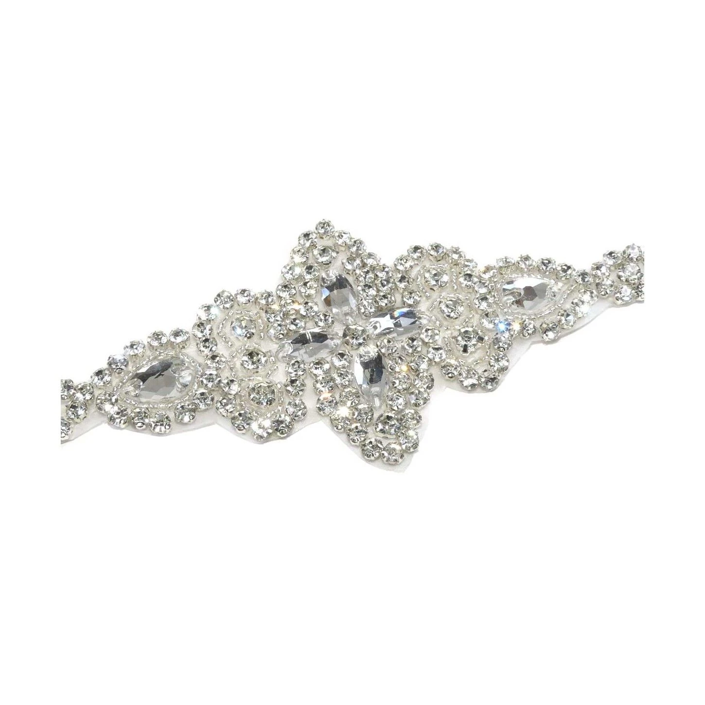 Aplicación Termo Strass Y Cristal Blanco. 15cm X 6cm 4 Aplicación Termo Strass Y Cristal Blanco. 15cm X 6cm - Imagen 2