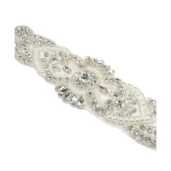 Aplicación Termo Strass Y Perlas Cinturón. 27cm X 5cm -Merceria Botton aplicacion termo strass y perlas cinturon 27cm x 5cm 1