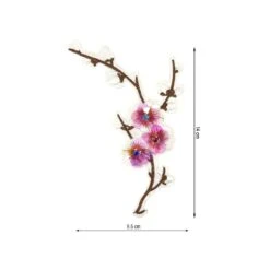 Aplicación Termoadhesiva De Flor Cerezo. 9,5x14cm