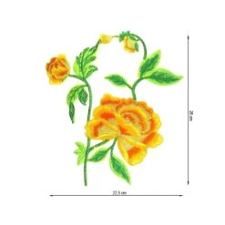 Aplicación Termoadhesiva De Flor Bordada. 22,5x25cm. Varios Colores