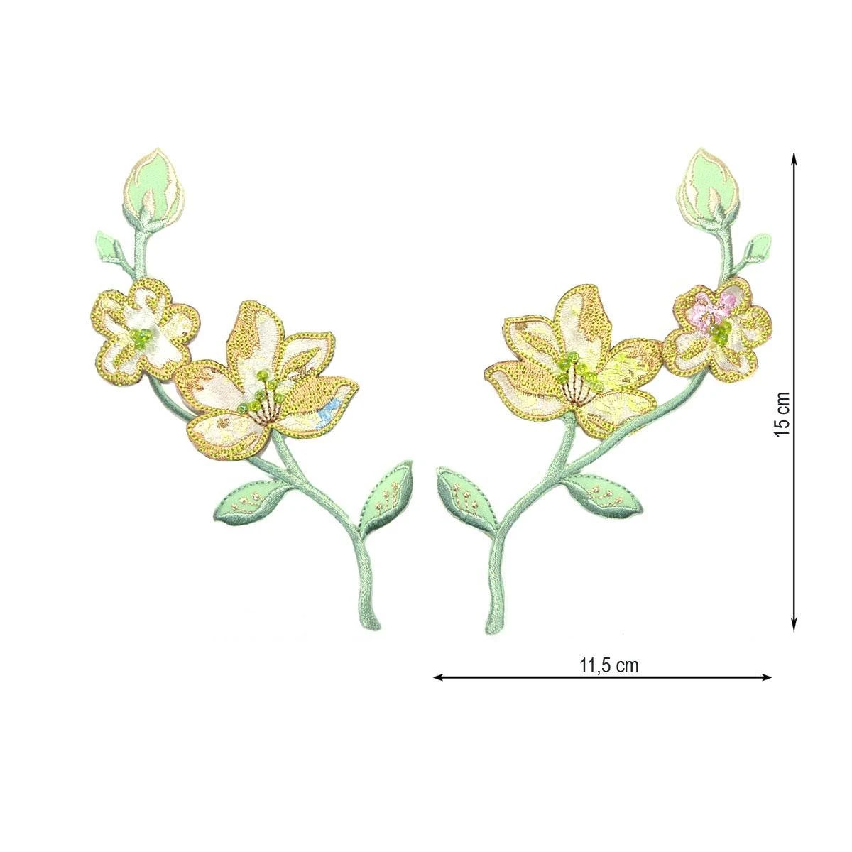Aplicación Termoadhesiva Pareja De Flores. Varios Colores 3 Aplicación Termoadhesiva Pareja De Flores. Varios Colores