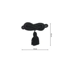 Aplique Negro De Rayón Con Borla. 5,5x4,5cm