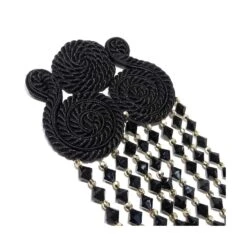 Aplique Pasamanería 9 Borlas Y Abalorios. Negro -Merceria Botton aplique pasamaneria 9 borlas y abalorios negro 1