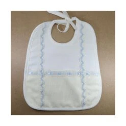 Babero Para Bordar Beig Con Puntilla De Color. Varios Colores