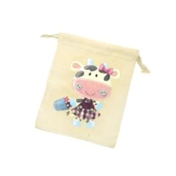 Bolsa Para Merienda Dibujo Vaca Con Flores -Merceria Botton bolsa para merienda dibujo vaca con flores 1
