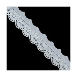 Bordado Algodón Blanco Floral 35mm. Conjunto 38