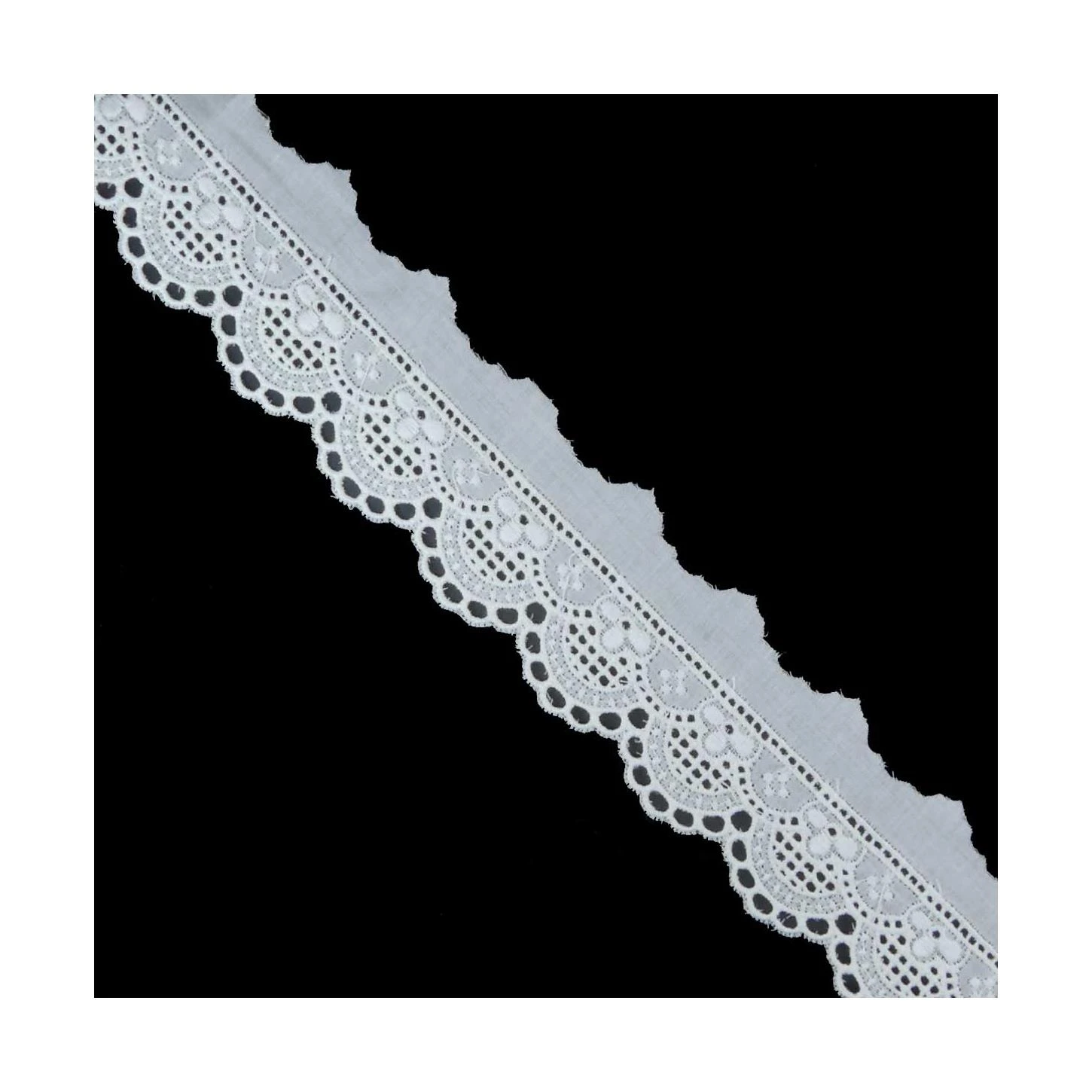 Bordado Algodón Blanco Floral 35mm. Conjunto 38 3 Bordado Algodón Blanco Floral 35mm. Conjunto 38