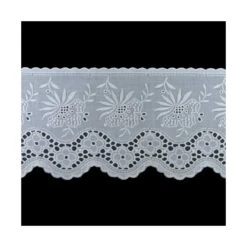 Bordado Ancho Blanco Floral 10cm