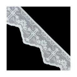 Bordado De Bolillo Blanco Con Cruz 6cm