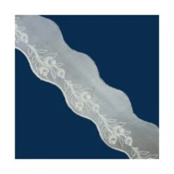 Bordado De Organza Crudo 5cm. Ramo Flores