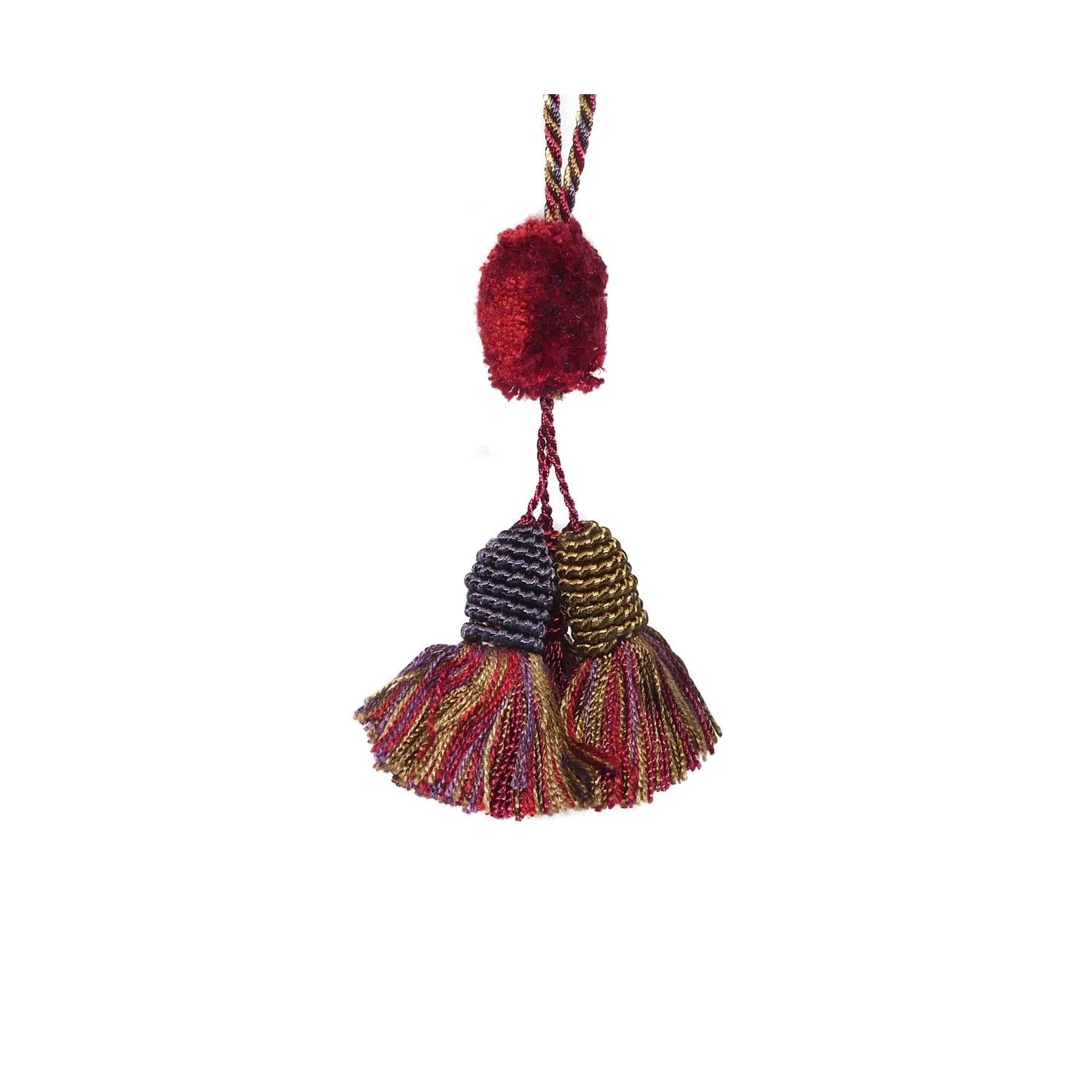 Borla Triple Con Pompón 9cm. Varios Colores 3 Borla Triple Con Pompón 9cm. Varios Colores